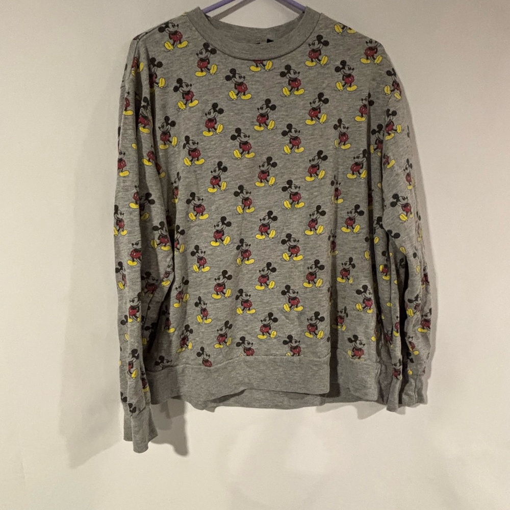Disney Mickey Mouse Allover Print Crewneck Sweatshirt